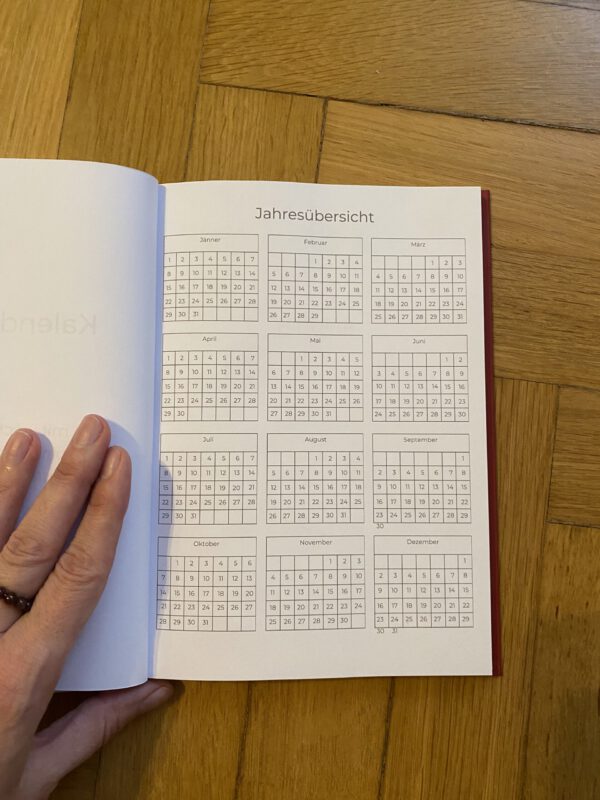 Jahresübersicht aus dem Kalender